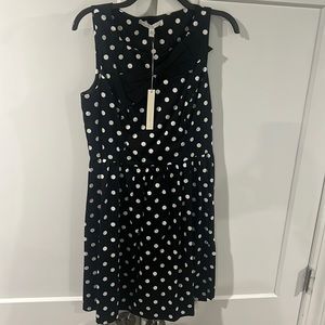Lauren Conrad black dress white polka dots